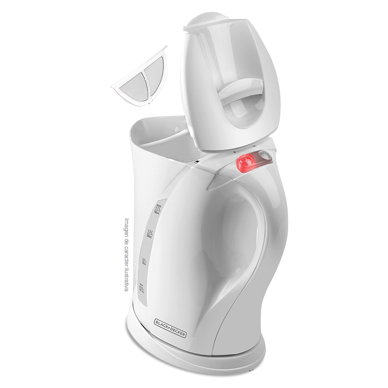 Hervidor inalámbrico JKCBD7876W Black And Decker de 1.7 litros. Base giratoria de 360°, apagado automático