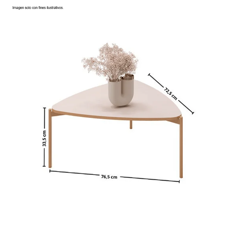 Mesa de centro ISSA Off White 34493.174 color blanco roto, dorado. MDF