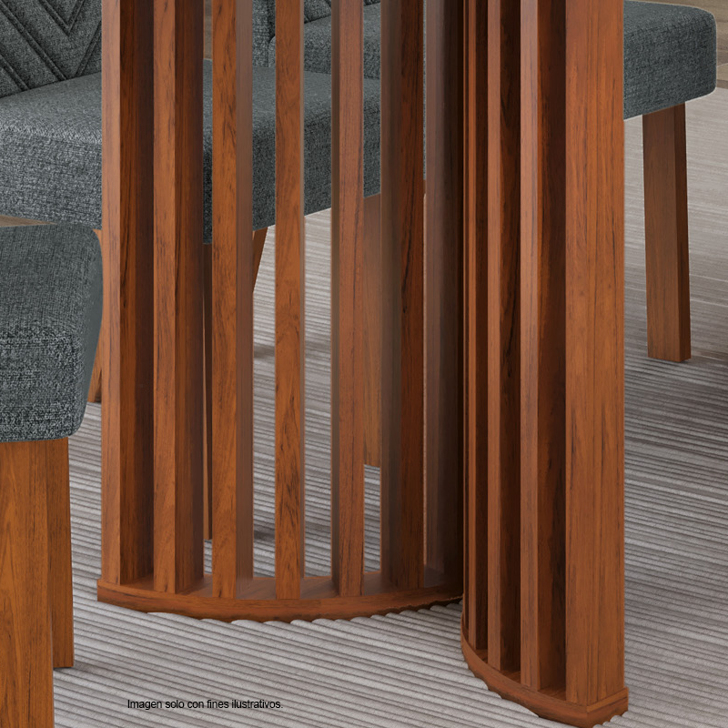 Juego de comedor 6 puestos, Mesa Luma + sillas Nara freijo/linho granito 38910.2298236