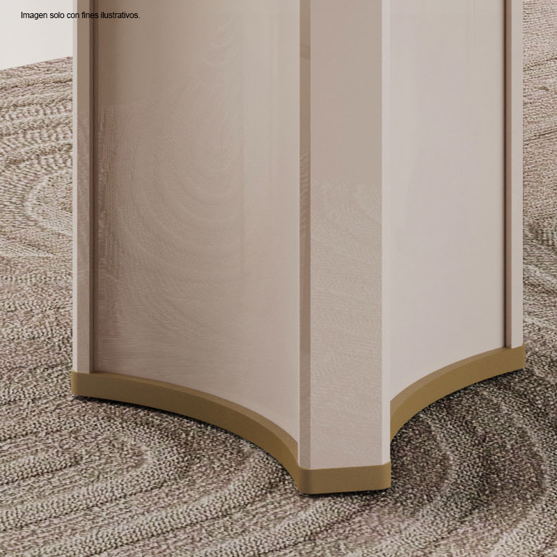 Juego de comedor mesa Liz 6 rectangular + 6 sillas Lizy color dorado / blanco perla 38911.174983333