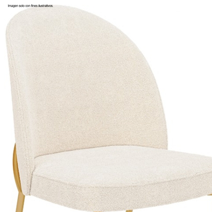 Juego de comedor mesa Liz 6 rectangular + 6 sillas Lizy color dorado / blanco perla 38911.174983333
