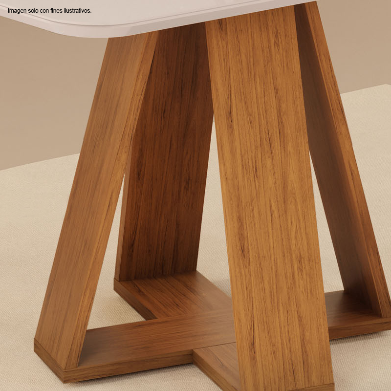 Juego de comedor cuadrado celeste 4 puestos, 4 sillas Lia Freijo/lino beige 31431.2228231