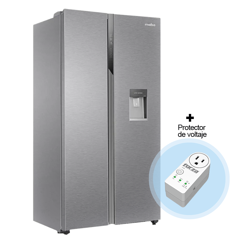 Combo de refrigeradora 18.5 pc MSM544LMLSS0 Mabe + Protector de voltaje FVP-1201B Forza