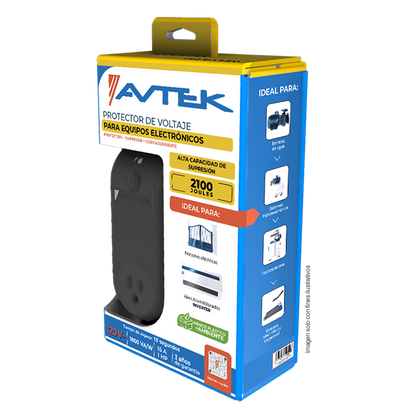 Protector de voltaje PETAS-1T515 con alta capacidad de supresión para electrónicos 120vac-1800va, AVTEK