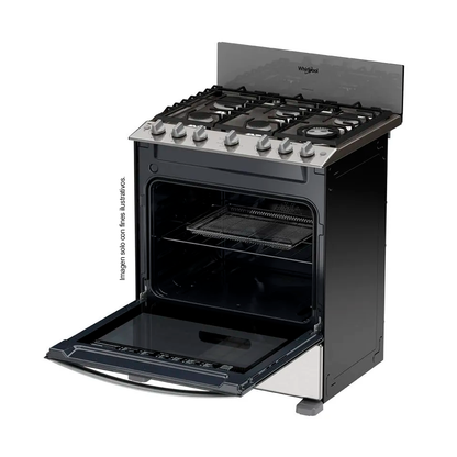 Estufa a gas 30" LWFR5050S Whirlpool, Horn con AirFryer