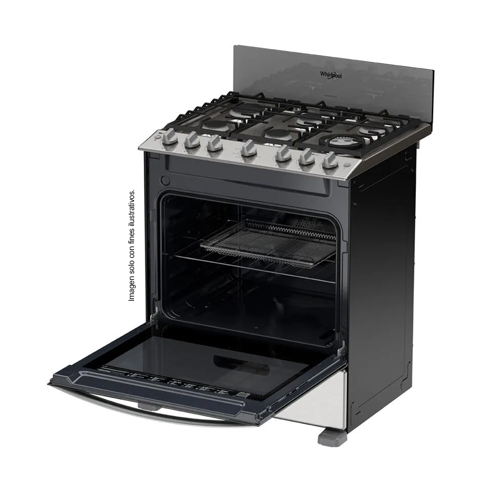 Estufa a gas 30" LWFR5050S Whirlpool, Horn con AirFryer