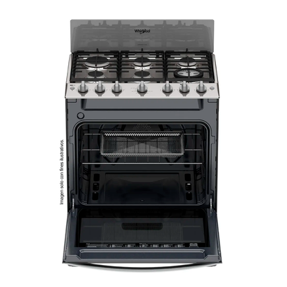 Estufa a gas 30" LWFR5050S Whirlpool, Horn con AirFryer