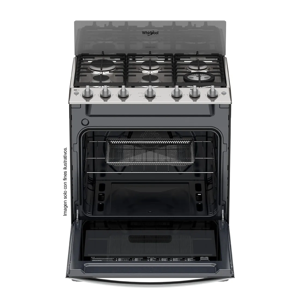 Estufa a gas 30" LWFR5050S Whirlpool, Horn con AirFryer