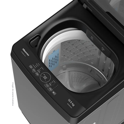 Lavadora 10.5kg WT3K1123UT Hisense, carga superior, color Titanium Grey, Super Clean