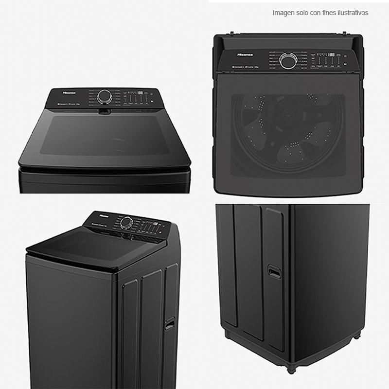 Lavadora 23kg, WT5I2323UBA Hisense, carga superior con agitador