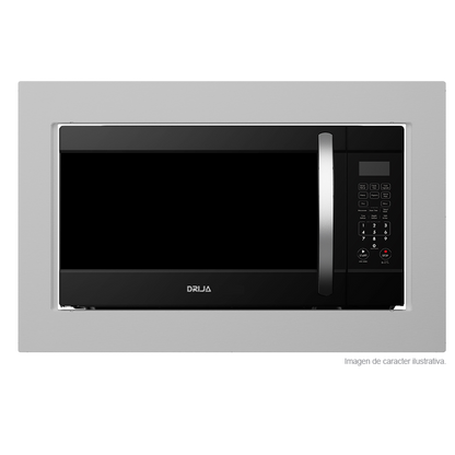 Horno microondas empotrable inverter VENETO 62L BLACK-I, 62 litros, Trim de acero inoxidable, panel digital, 8 funciones automáticas.