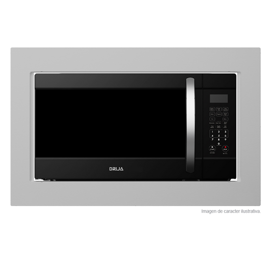 Horno microondas empotrable inverter VENETO 62L BLACK-I, 62 litros, Trim de acero inoxidable, panel digital, 8 funciones automáticas.