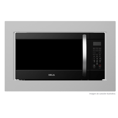 Horno microondas empotrable inverter VENETO 62L BLACK-I, 62 litros, Trim de acero inoxidable, panel digital, 8 funciones automáticas.
