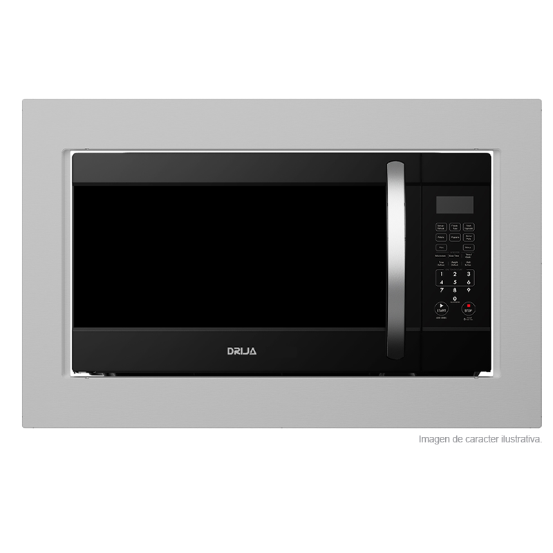 Horno microondas empotrable inverter VENETO 62L BLACK-I, 62 litros, Trim de acero inoxidable, panel digital, 8 funciones automáticas.