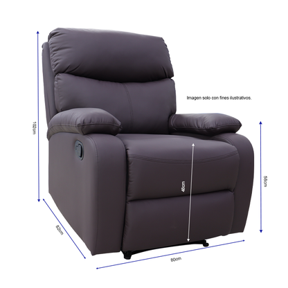 Sillón reclinable 0857-GISELLECH, color tono chocolate oscuro.