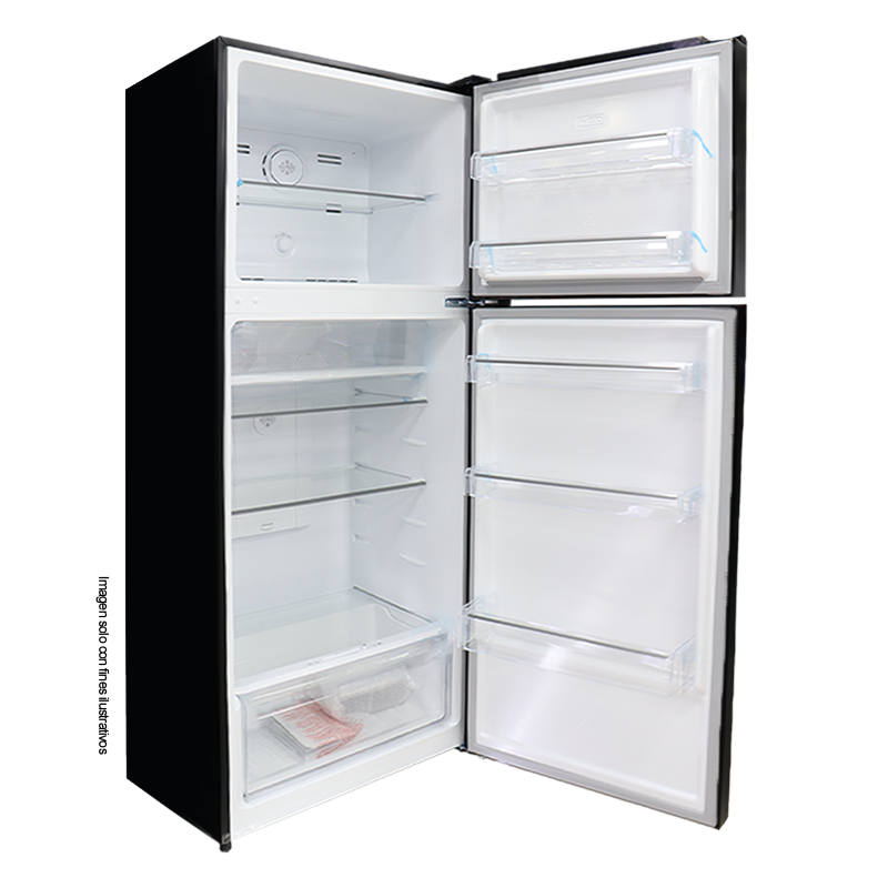 Refrigeradora Top Mount 14.8pc NRF-419GSMH Nisato, acabado vidrio negro, No Frost