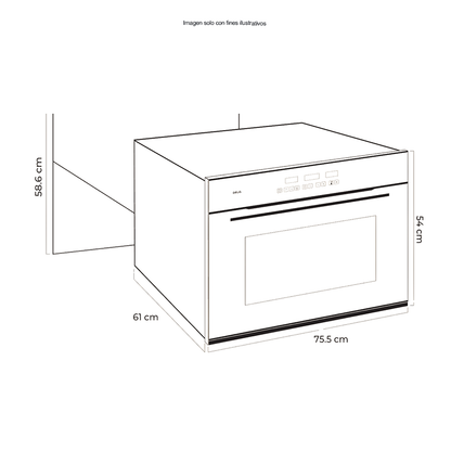 Horno eléctrico empotrable PACIFIC 76 Air-A, Drija, capacidad de 78 litros. control digital.