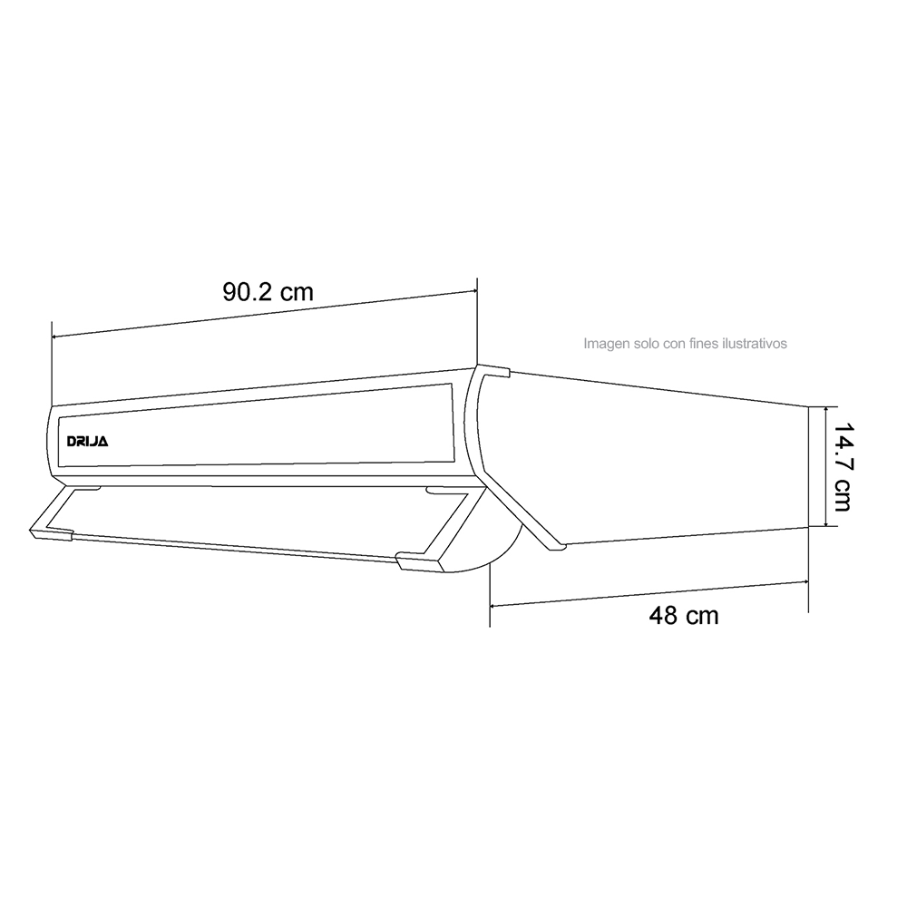Extractor de grasa, Slim Touch 90, Drija, panel digital, tipo de montaje en pared, voltaje 110V - 60 Hz