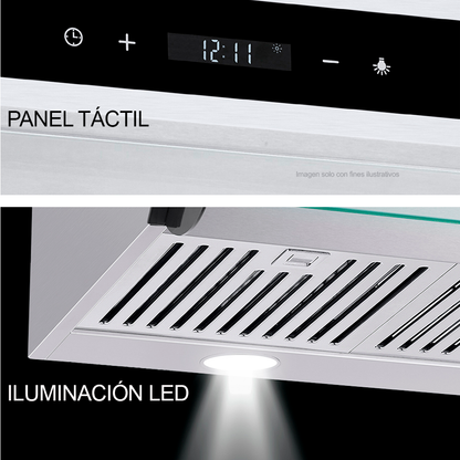Extractor de grasa, Slim Touch 90, Drija, panel digital, tipo de montaje en pared, voltaje 110V - 60 Hz