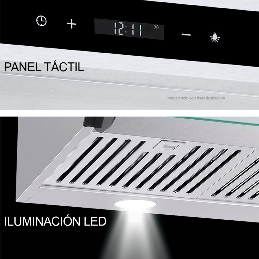 Extractor de grasa, Slim Touch 90, Drija, panel digital, tipo de montaje en pared, voltaje 110V - 60 Hz