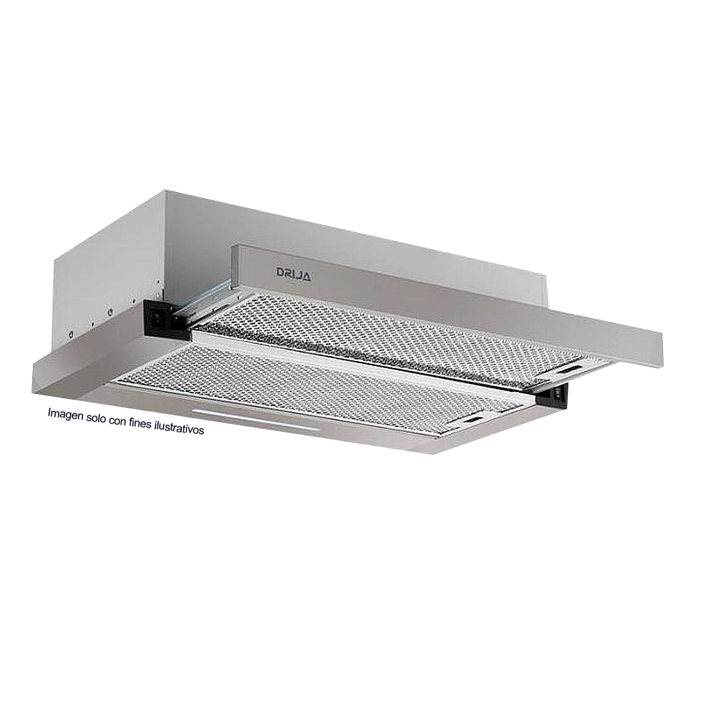 Extractor de grasa empotrable59.8cm, Retráctil 60 acero inoxidable, diseño discreto y moderno, panel digital táctil, extracción de 270MCH, 2 velocidades de extracción