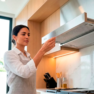 Extractor de grasa empotrable 89.8cm, Retráctil 90 acero, Drija, diseño discreto y moderno, extracción de 270MCH, 2 velocidades de extracción.