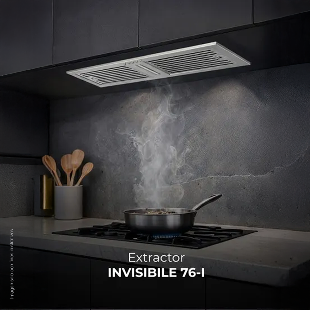 Extractor de grasa empotrable 74,8cm, modelo Invisible 76-I Drija, acero inoxidable, extracción de 650MCH, voltaje 120V-60Hz