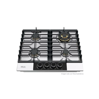 Estufa a gas LAZIO 60 Drij, acero inoxidable 304, 58cm, 4 quemadores SABAF, encendido eléctrico, voltaje 110-220V / 50-60Hz