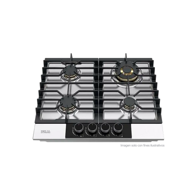 Estufa a gas LAZIO 60 Drij, acero inoxidable 304, 58cm, 4 quemadores SABAF, encendido eléctrico, voltaje 110-220V / 50-60Hz