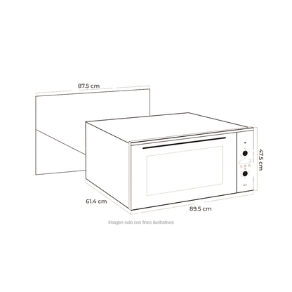 Horno eléctrico empotrable AMÉRICA 90 AIR-A Drija, 105 litros, 8 funciones de calentamiento, control táctil | manual perillas, sistema True Convection, voltaje 220V, potencia 3400W