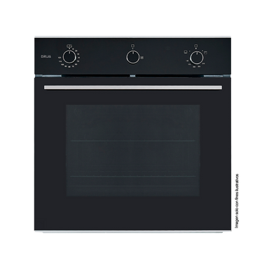 Horno a gas empotrable, EUROPA 60 Acero inoxidable S304 | frente de vidrio ahumado Capacidad de 72litros / 2.54pc 2 quemadores independientes.