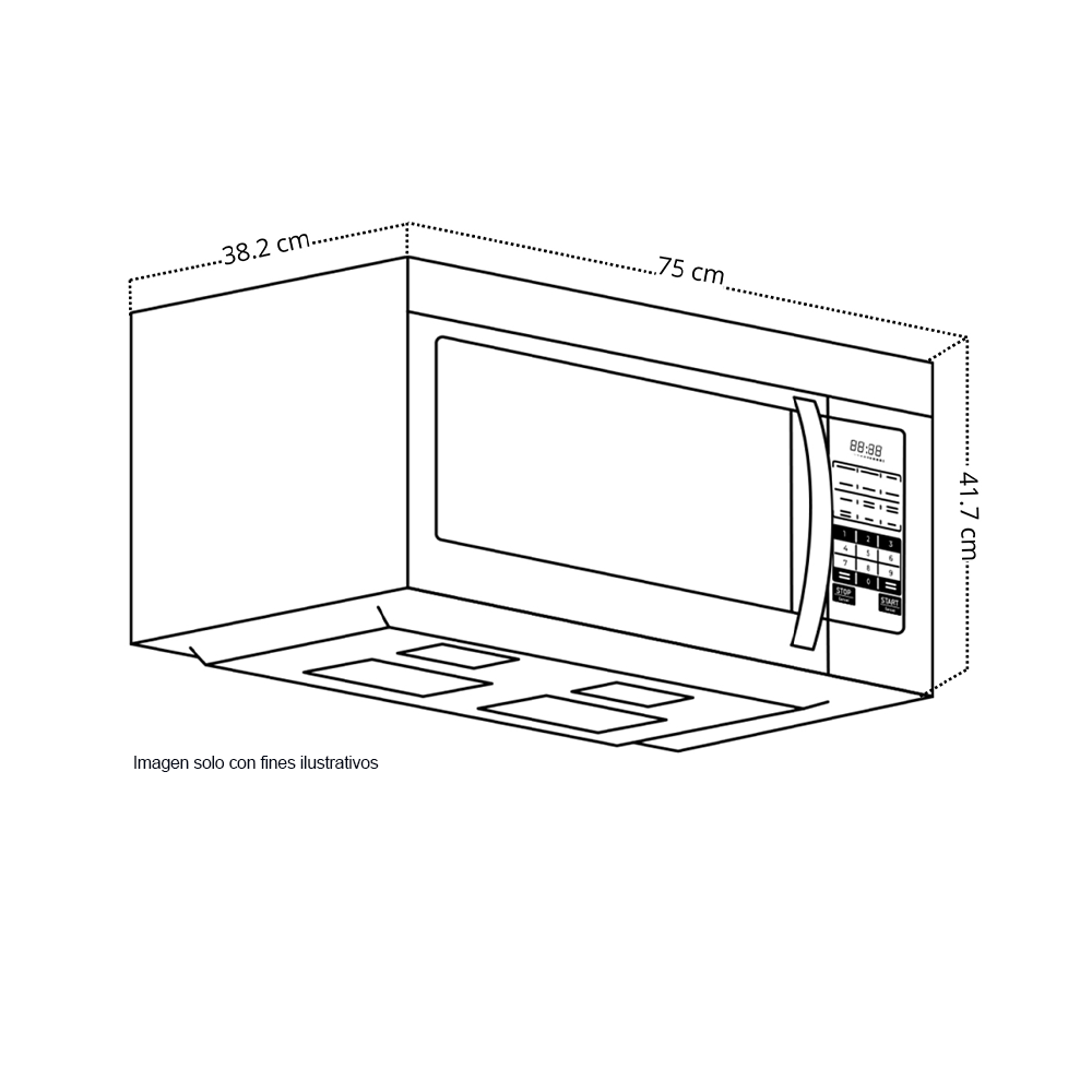 Horno microondas empotrable de convección con extractor, 42 litros, VARENNA 42L-I, Drija, 75.9 cm