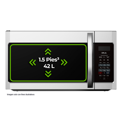 Horno microondas empotrable de convección con extractor, 42 litros, VARENNA 42L-I, Drija, 75.9 cm
