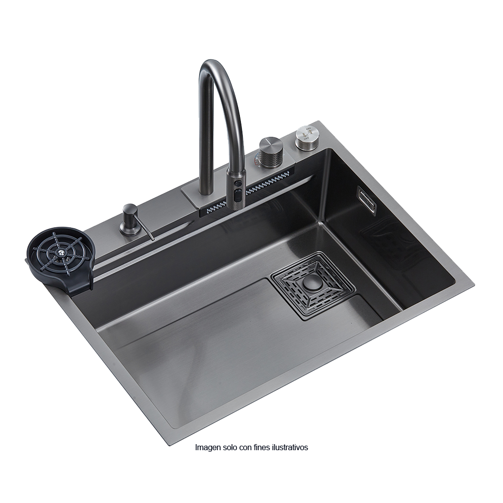 Fregador de lujo, 68 cm, CIRELLA 68, Drija, acero inoxidable satinado 304