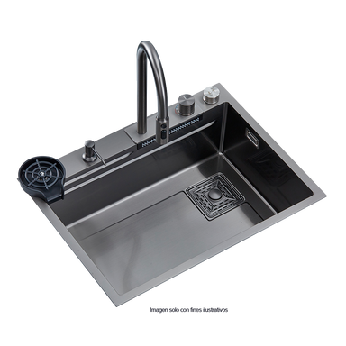 Fregador de 84cm de lujo Drija, modelo Siena, acero inoxidable satinado 304.
