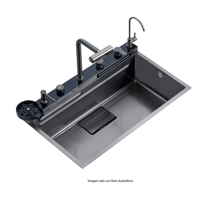 Fregador de lujo, 76 cm, AMALFI 76, Drija, acero inoxidable satinado 304
