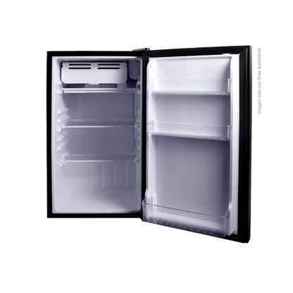 Nevera ejecutiva 3.2pc Mirror-3 Drija, acabado de puerta espejo azul vidrio templado, voltaje 115V - 60Hz, 7 niveles de enfriamiento, puerta reversible