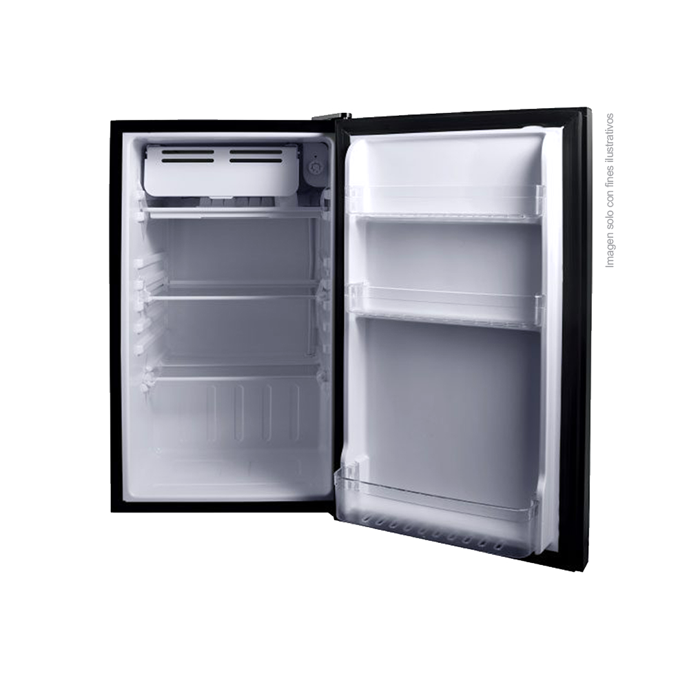 Nevera ejecutiva 3.2pc Mirror-3 Drija, acabado de puerta espejo azul vidrio templado, voltaje 115V - 60Hz, 7 niveles de enfriamiento, puerta reversible