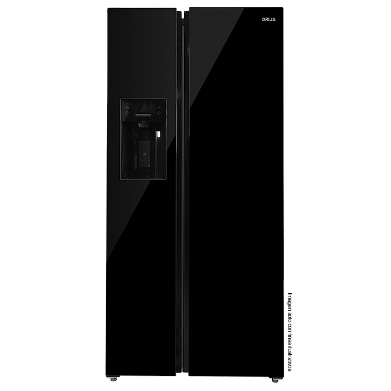 Refrigeradora y Congelador 20pc modelo BLACK-20CFAH Drija, acabado frontal espejo negro de fácil limpieza. 115V/60Hz