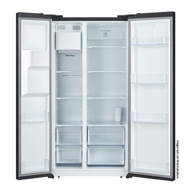 Refrigeradora y Congelador 20pc modelo BLACK-20CFAH Drija, acabado frontal espejo negro de fácil limpieza. 115V/60Hz