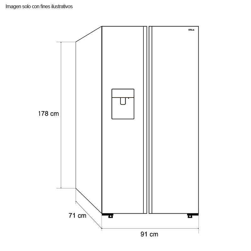 Refrigeradora y Congelador 20pc modelo BLACK-20CFAH Drija, acabado frontal espejo negro de fácil limpieza. 115V/60Hz