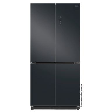 Refrigerador y congelador empotrable 18.4pc, DARK-I 18CD4P Drija, color acero negro pulido mate, Control digital, iluminación LED, compresor inverter