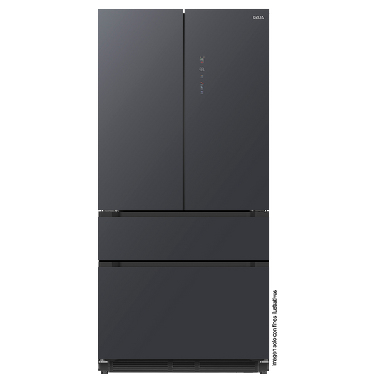 Refrigeradora y congelador empotrable 18,1pc DARK-I 18FD4P, Drija, inverter , 115V /60Hz, color negro pulido mate.