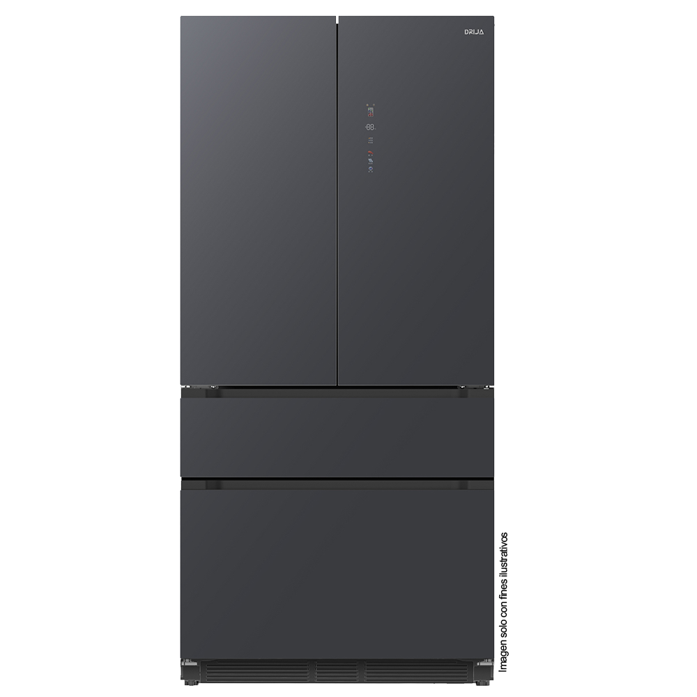 Refrigeradora y congelador empotrable 18,1pc DARK-I 18FD4P, Drija, inverter , 115V /60Hz, color negro pulido mate.
