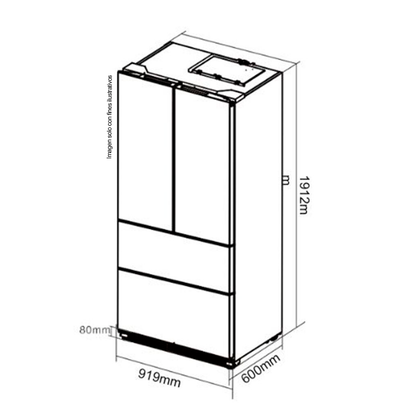 Refrigeradora y congelador empotrable 18,1pc DARK-I 18FD4P, Drija, inverter , 115V /60Hz, color negro pulido mate.