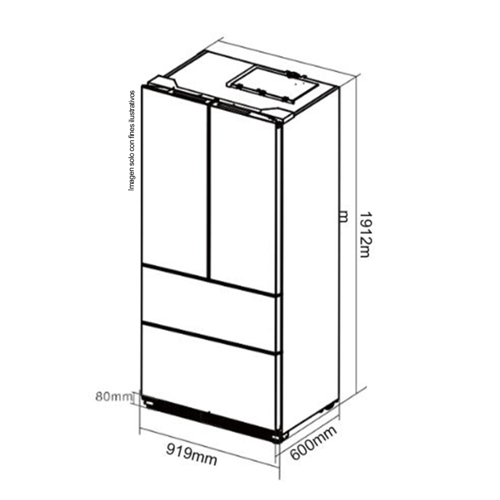 Refrigeradora y congelador empotrable 18,1pc DARK-I 18FD4P, Drija, inverter , 115V /60Hz, color negro pulido mate.