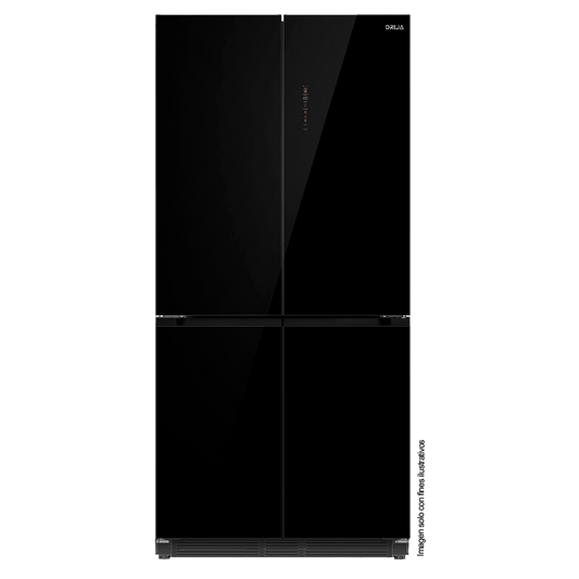 Refrigerador y congelador empotrable 18.4pc, GLASS-B 18CD4P Drija, control digital, iluminación LED, compresor inverter, 115V-60Hz