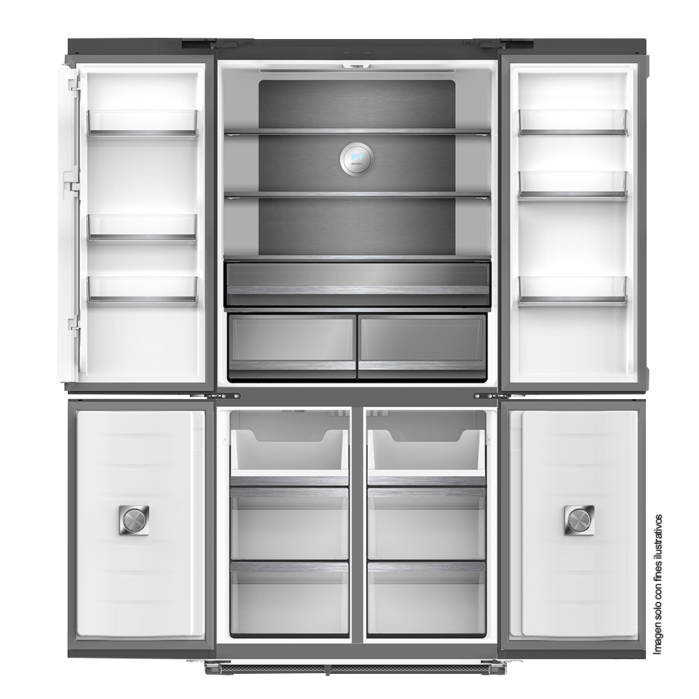 Refrigerador y congelador empotrable 18.4pc, GLASS-B 18CD4P Drija, control digital, iluminación LED, compresor inverter, 115V-60Hz