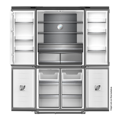 Refrigerador y congelador empotrable 18.4pc, GLASS-B 18CD4P Drija, control digital, iluminación LED, compresor inverter, 115V-60Hz