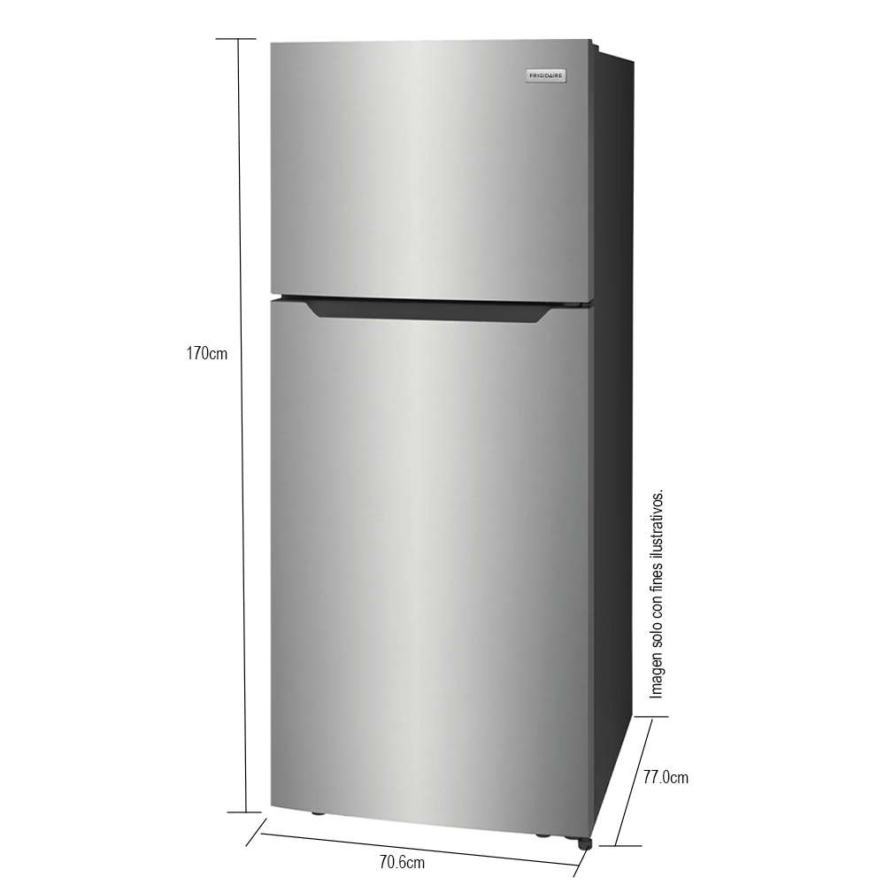 Refrigeradora Top Mount 18pc, FFHT1822UV  Frigodaire, color acero inoxidable cepillado, iluminación LED.